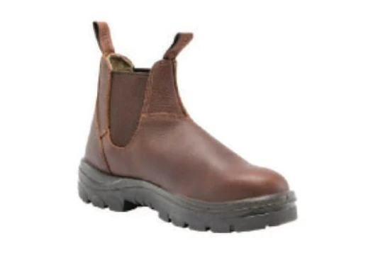 Brown Steel Blue Hobart elastic-sided work boot