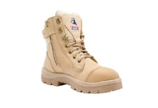 Sand-colored Steel Blue Southern Cross Zip Scuff boot