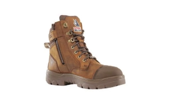 Brown Steel Blue Southern Cross Zip Scuff boot