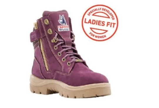 Purple Steel Blue Southern Cross Zip PR Ladies boot